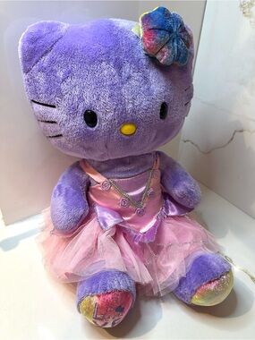 Build-A-Bear Workshop limited edition purple tie-dye Hello Kitty plush